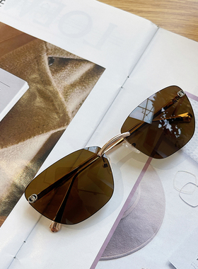 小香欧美新款无边框太阳眼镜