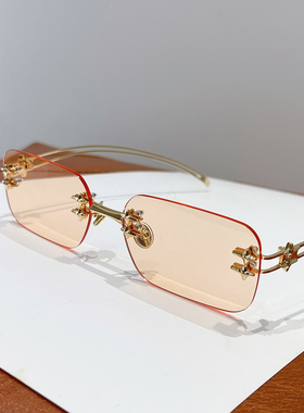 时髦无框星星墨镜方形gm珍妮联名