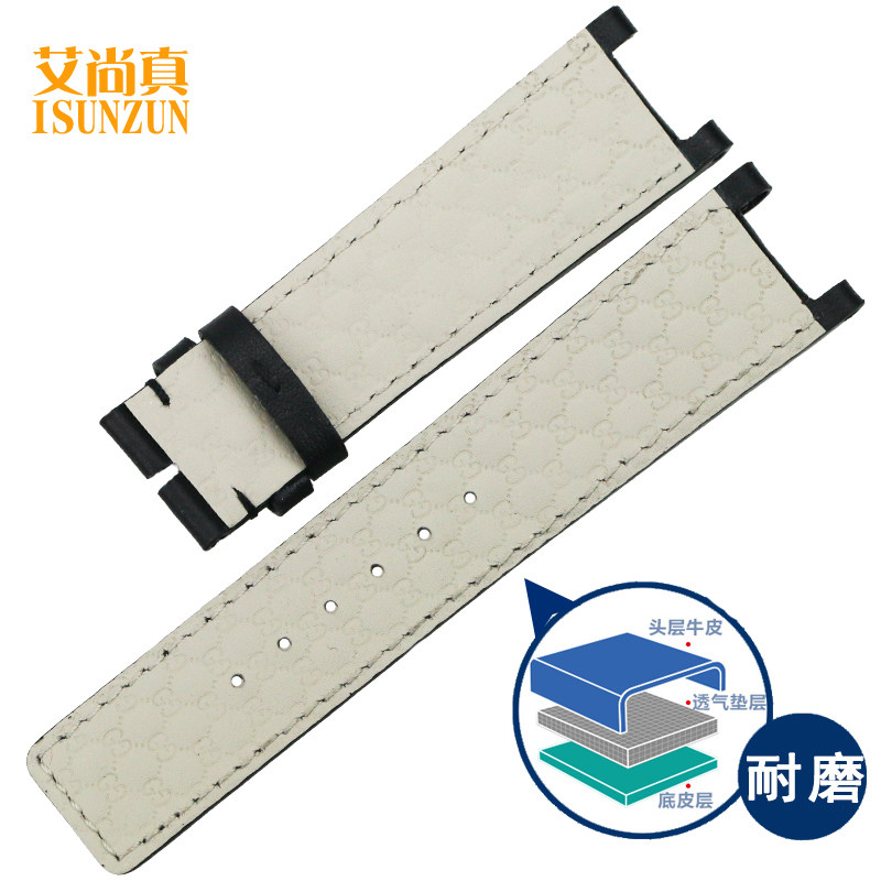 艾尚真古驰ya133206真皮男款手表带 艾尚真配件