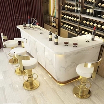 Solid Wood Bar Table Coffee Milk Tea Cake Hotel Harvest Silver Titanium Gold Dali Stone Clothing Beauty Belt Light Experience Brief