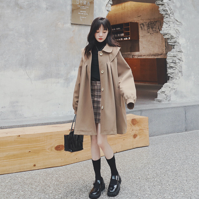 女2021年早秋装新款韩版气质冬风衣 漫林风衣
