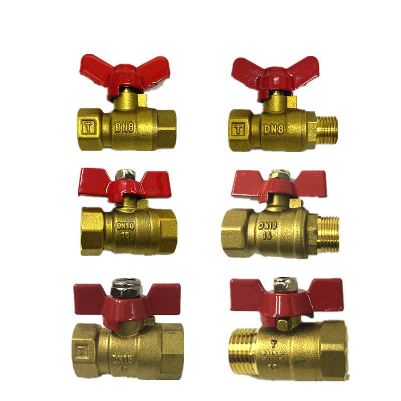 加厚4分内外丝碟柄铜球阀2分3分DN15蝴蝶柄直通阀 气阀 水阀开关 - 图3