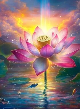七彩祥云莲花贴纸贴画浴室墙面装饰电动摩托遮丑防水