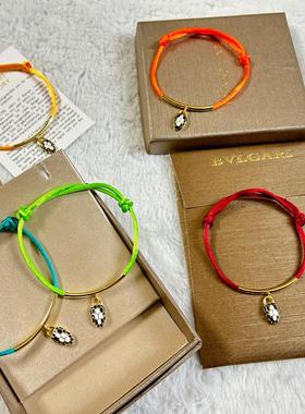 2025新款珐琅灵蛇蛇头红绳转运玫瑰金时尚可调节男女同款情侣手链