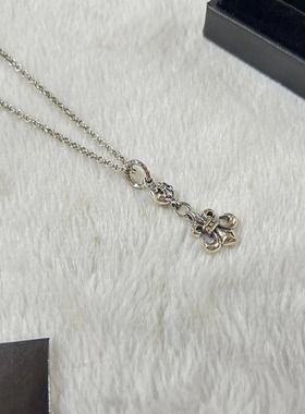 2025做旧泰银毛衣链小众潮男女情侣项链船锚珍珠链吊坠泰银首饰品