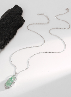 新款非洲冰翠四季豆项链