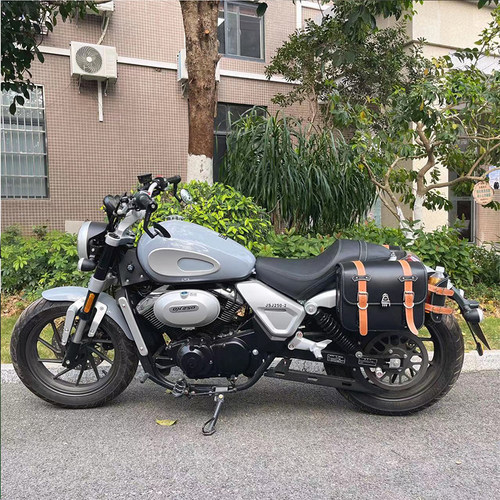 摩托车通用复古改装防盗边包电动车挂包侧边挎包骑士包马鞍包防水 - 图2