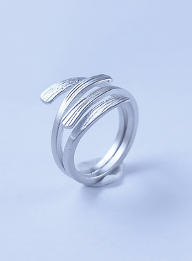 几何交叉食指戒925纯银时尚