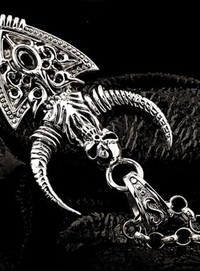 小众设计感牛头男项链千叶泰银