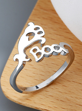 万圣节简约鬼怪镂空南瓜女巫帽子戒指简约时尚可爱女生搞怪手饰品