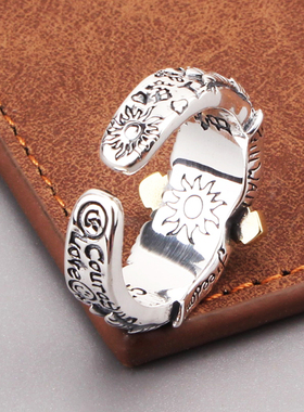 银饰品天使翅膀十字架涂鸦男复古