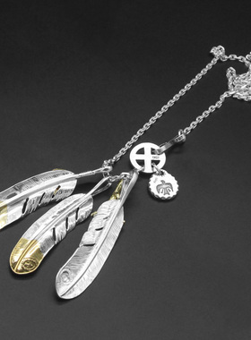 diy纯银鹰爪时尚个性风羽毛吊坠