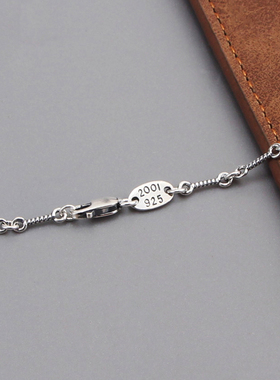 925纯银竹节链男女麻花唯美项链