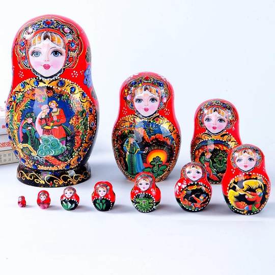烤漆俄罗斯套娃10层儿童生日情人节礼品哈尔滨旅游圣诞新年纪念