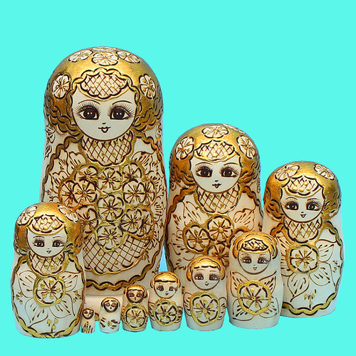 俄罗斯套娃正品10层儿童玩具生日礼物民族手工艺品 椴木风干0709 - 图0