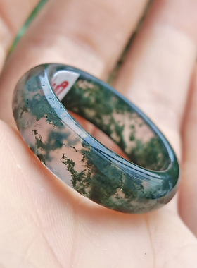 水草玛瑙天然玉髓一物一图戒子