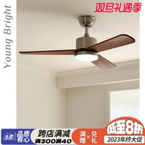 Qingxi Nanyang Medieval Wind Solid Wood Fan Chandelier SILENT WIND LIVING ROOM BEDROOM CHILDRENS ROOM RESTAURANT REMOTE CONTROL CEILING FAN LIGHT