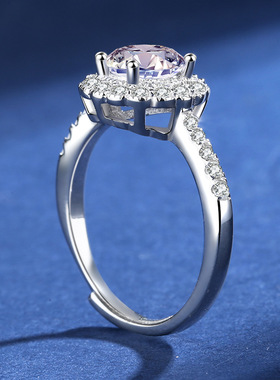 闪钻花苞戒指灿若星辰小众轻奢镶璀璨星河仿真钻戒开口精致婚戒女