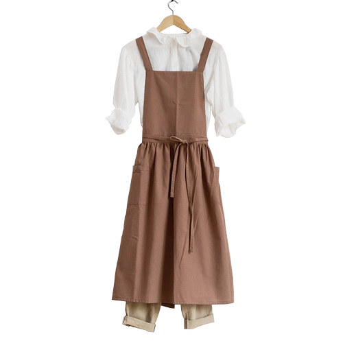 Летний фартук, ультратонкая тонкая дышащая юбка, водонепроницаемый хлопковый японский цветочный магазин с косичкой, подтяжки для работы, коллекция 2021