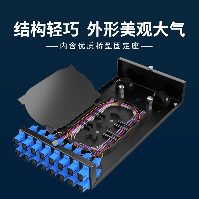 YOUYSI 加厚16口SC光纤终端盒光纤盒桌面光缆熔接盒热熔盒监控满配16口ST满配16口FC满配32芯LC电信级 - 图1