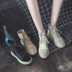 Booties mùa thu 2019 mới vải thoáng khí Giày bốt La Mã cho trẻ em Đầu máy xe lửa của Anh Martin ủng trong giày thủy triều - Giày ống boot trắng cao cổ Giày ống