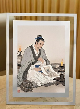 古代名医张仲景人物装饰相框画像室内桌面摆台摆件挂画挂墙