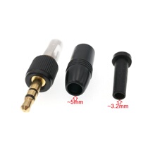 500PCS black 3 5 mm 1 8 inch stereo screw locking audio lock connector