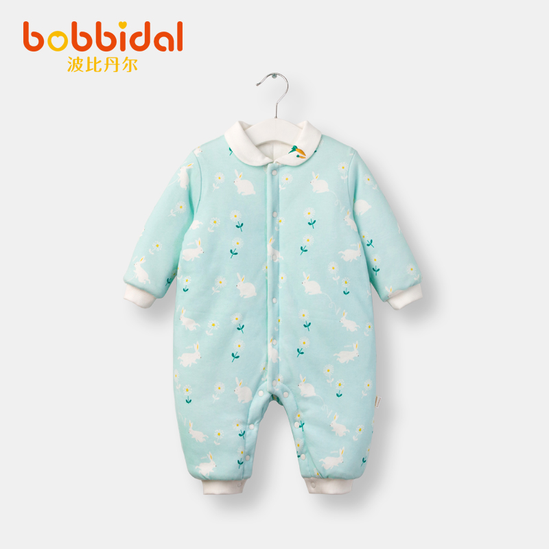 婴儿秋冬装纯棉宝宝加厚外出服 波比丹尔母婴连身衣/爬服/哈衣