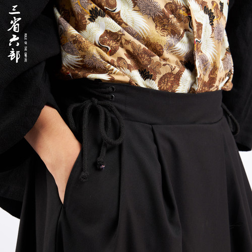 三省六部新中式裙裤男女款八分裤 能驾驭的都是英雄好汉 走路带风 - 图3