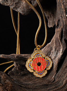 新中式珐琅彩莫桑钻道家项链