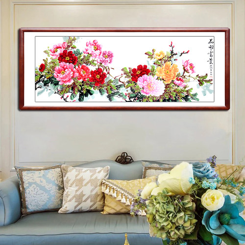 翰澎手绘国画富贵牡丹花画挂画卷轴中堂画客厅字画花开富贵装饰画 - 图1