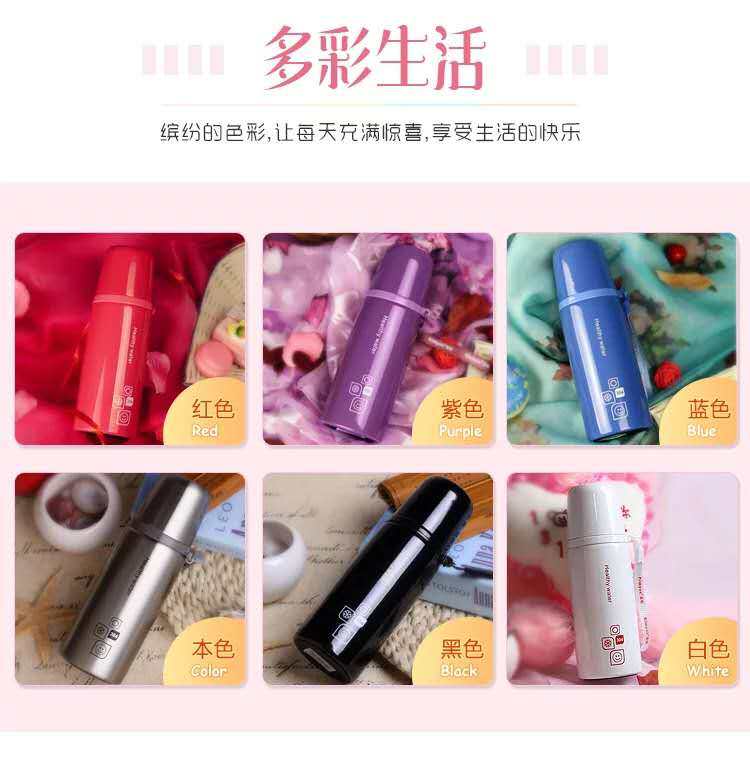 金怡真空304不锈钢保温杯保温壶直统杯子弹头吊带水杯杯子