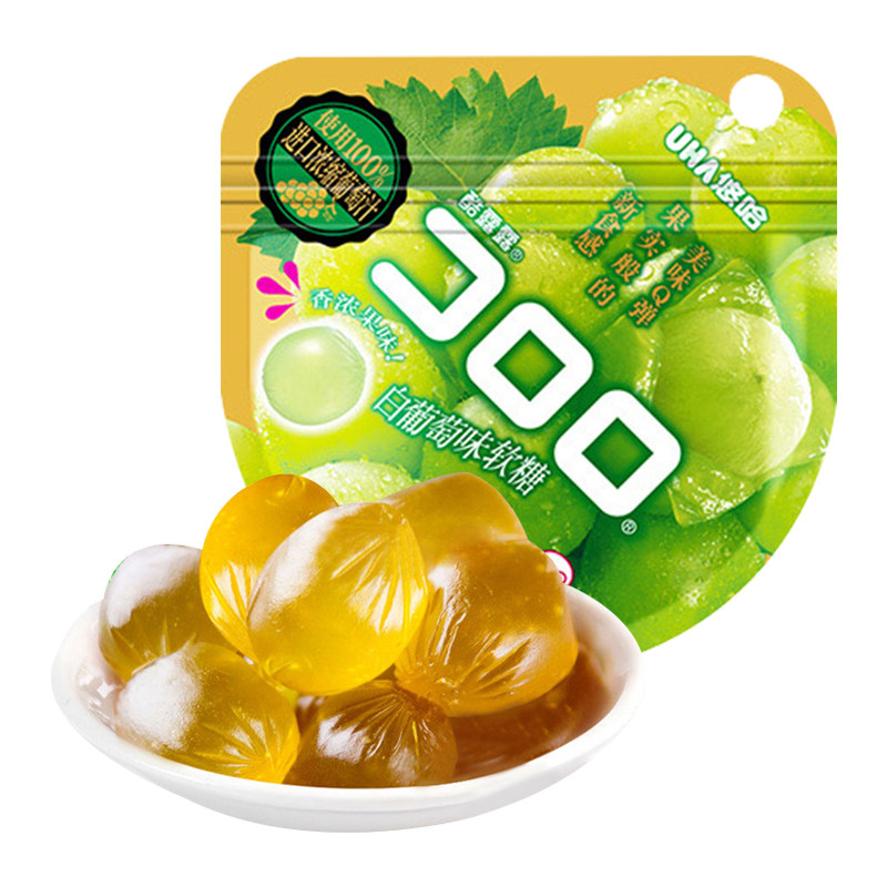 【u先】uha悠哈酷露露白葡萄味软糖 梅饴馆食品糖果