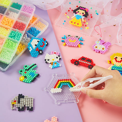 儿童串珠diy弱视训练穿珠子视力玩具女孩手工水晶远视材料串水晶 - 图0