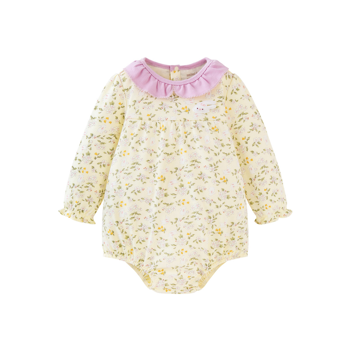 【植物芯】迷你巴拉巴拉2024秋季婴儿纯棉打底三角衣宝宝可爱爬服