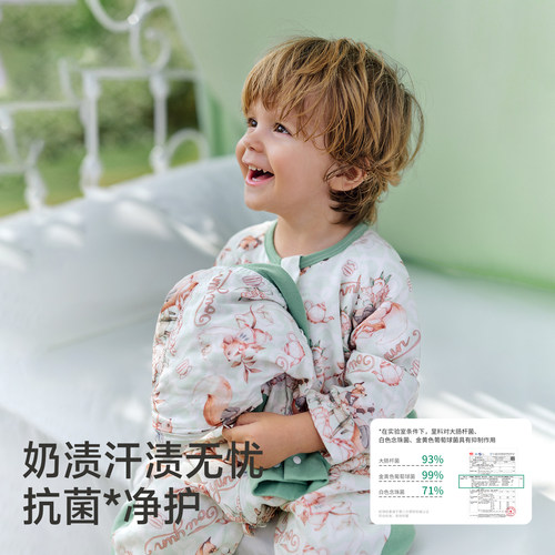【李佳琦直播间】欧孕婴儿睡袋春夏薄款凉感儿童宝宝纱布分腿四季 - 图2