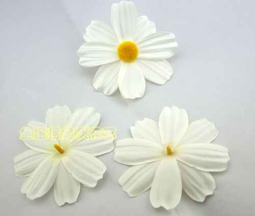 DIY仿真花纯色波斯菊假花头 绢布花朵服装帽饰鞋饰家居装饰 10cm - 图0
