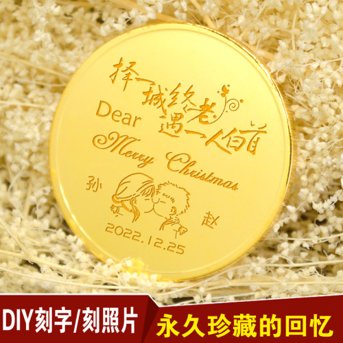 创意礼品女生实用生日礼物送女友男友圣诞节老公老婆周年纪念金币 - 图1