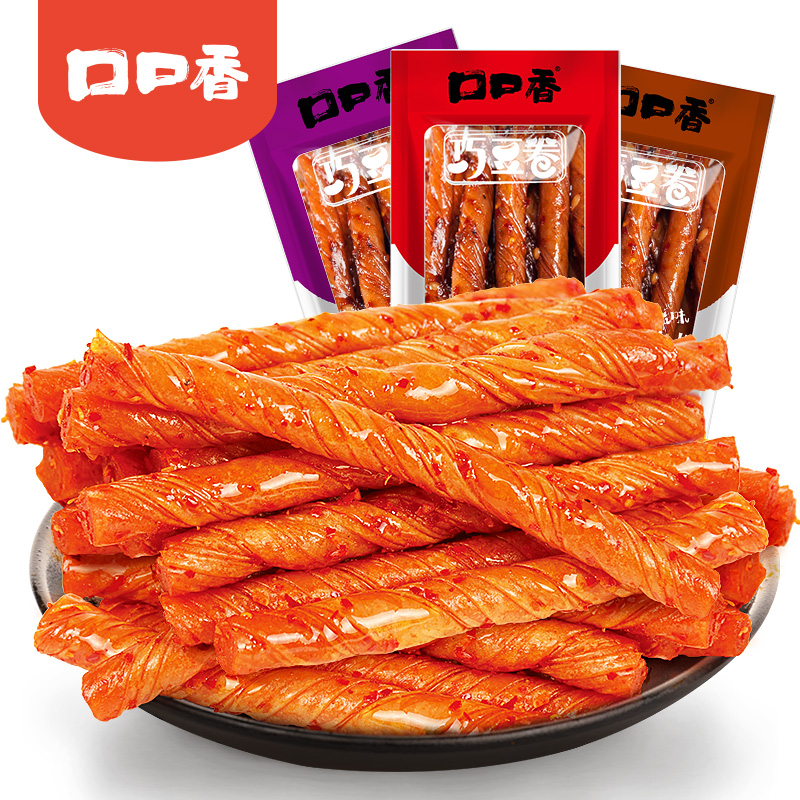 口口香500g巧豆卷网红小吃儿时辣条 口口香食品旗舰豆腐干