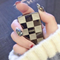 Zippo lighter genuine original clothing black ice square grid windproof kerosene cheeble lettering custom men ZP