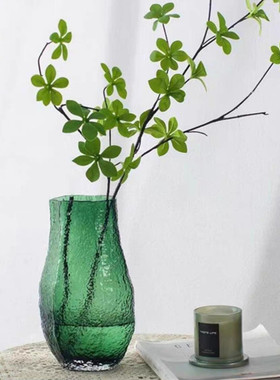 北欧风简约玻璃花瓶透明水养百合佛手鲜花花器家居餐桌样板间摆件