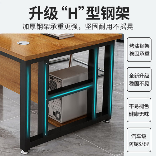 办公桌简约现代办公室桌子经理主管简易单人电脑桌桌椅组合老板桌 - 图1