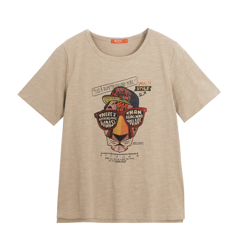 韩都衣舍2021夏装新款韩版印花t恤 韩都衣舍秀衣莲T恤