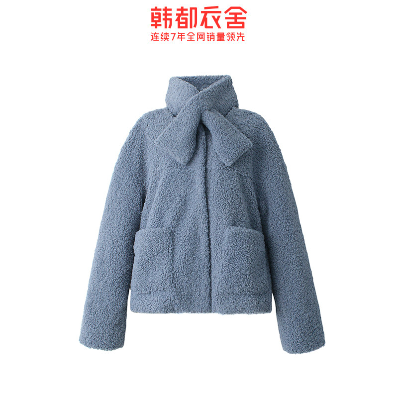 韩都衣舍2020冬装新款韩版纯色仿璎 韩都衣舍秀衣莲棉衣/棉服