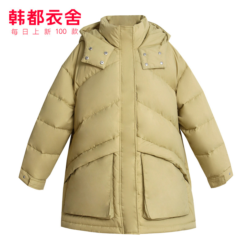 韩都衣舍2020新款韩版中长款羽绒服 韩都衣舍秀衣莲羽绒服