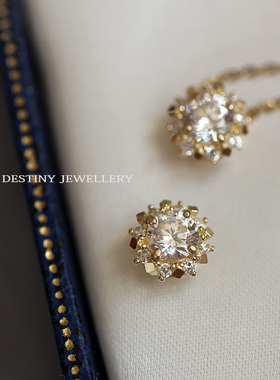 纯9K金复古太阳花吊坠