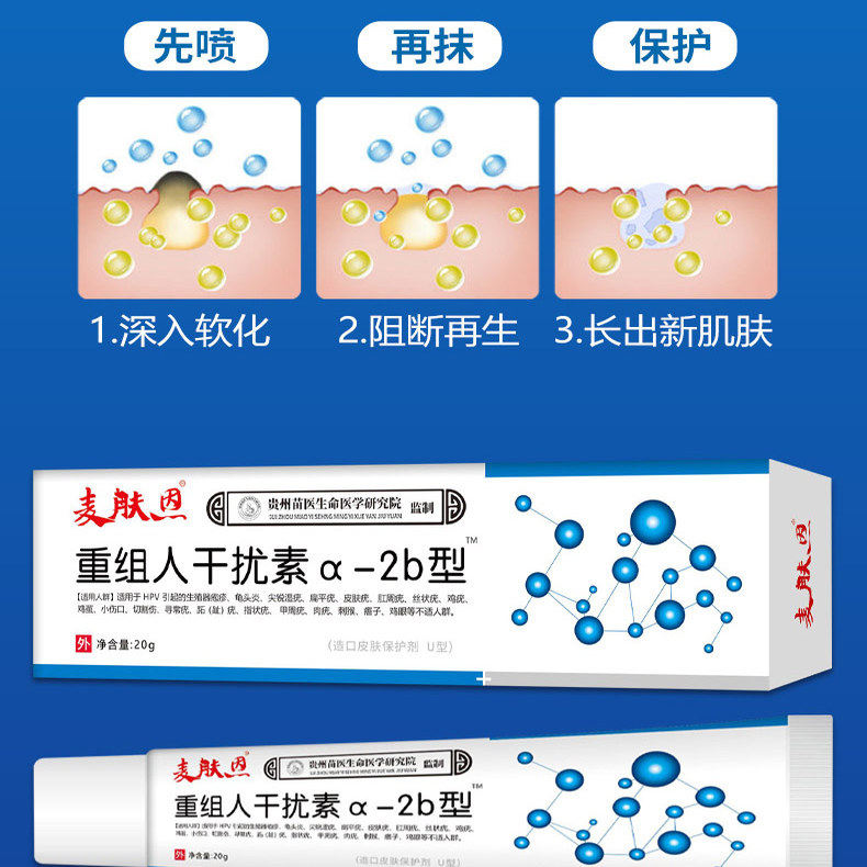 医用抗hp人乳头瘤病毒重组人干扰素乳膏a2b凝胶假性小肉抑菌软膏 - 图0