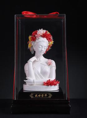 《盛世芳华》陶瓷簪花女摆件