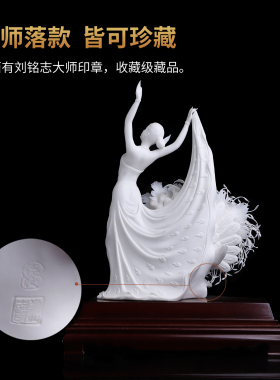 刘铭志金奖孔雀手签陶瓷摆件