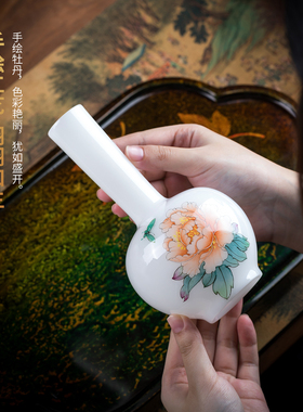 东方泥土陶瓷手绘花开富贵小花瓶